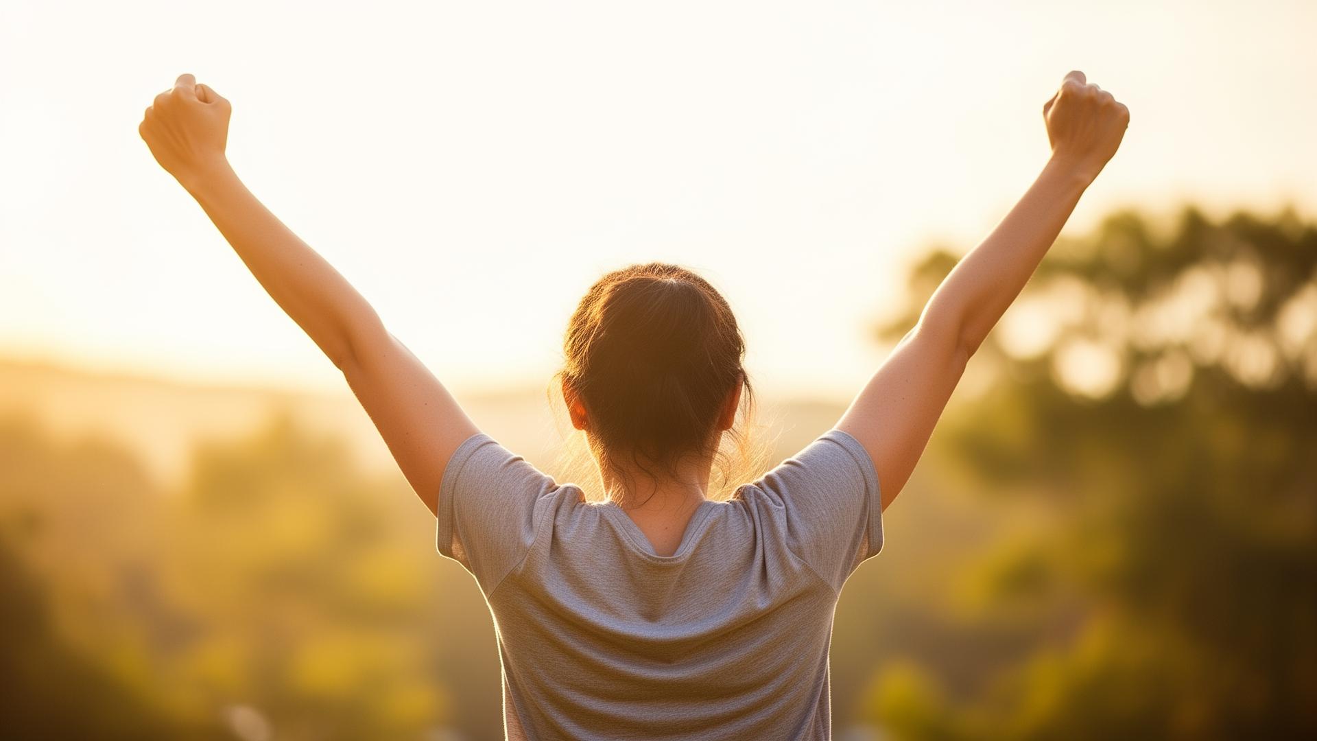 Person celebrating achievement - representing personal growth