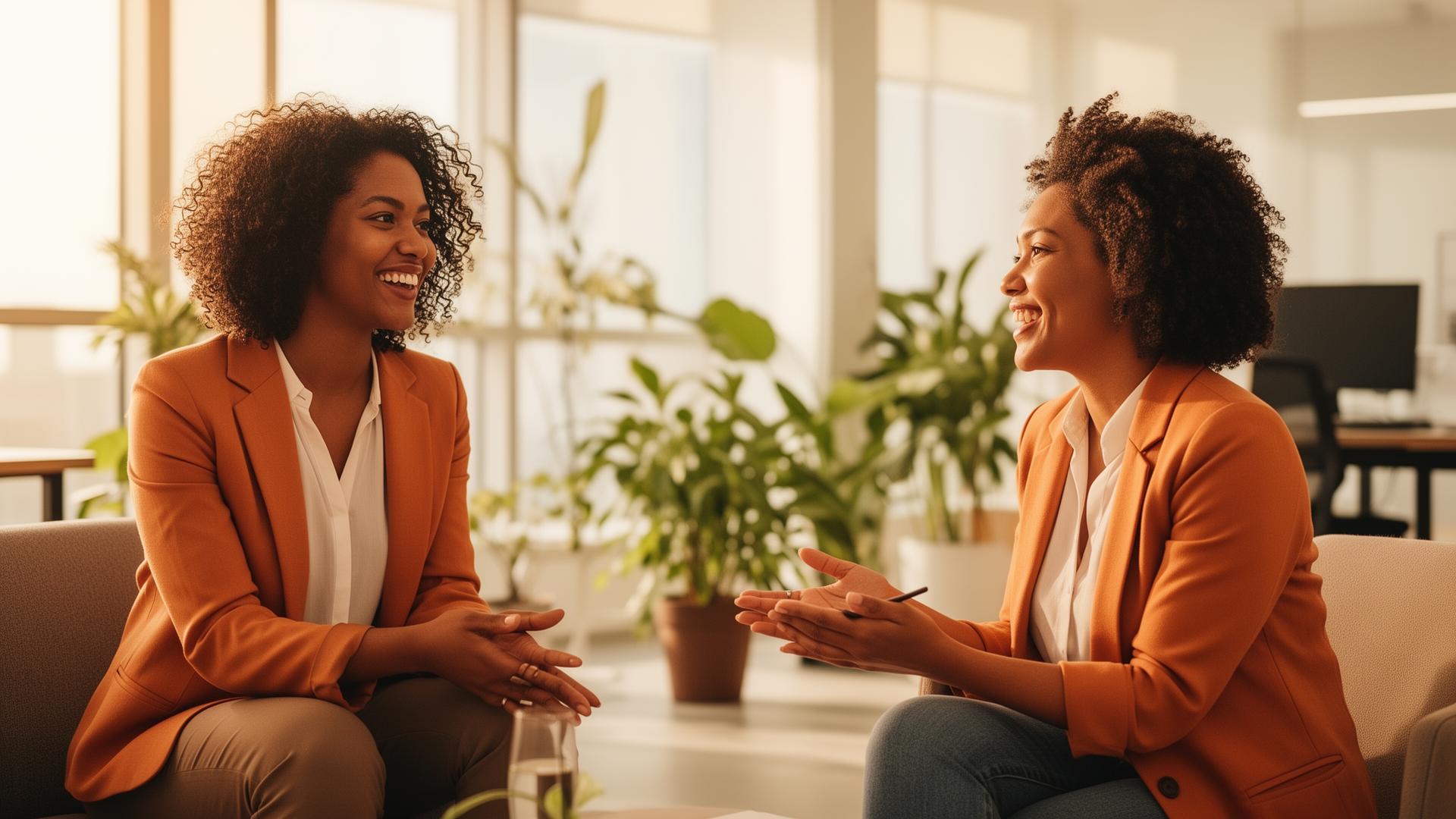 Coach and client in a meaningful conversation